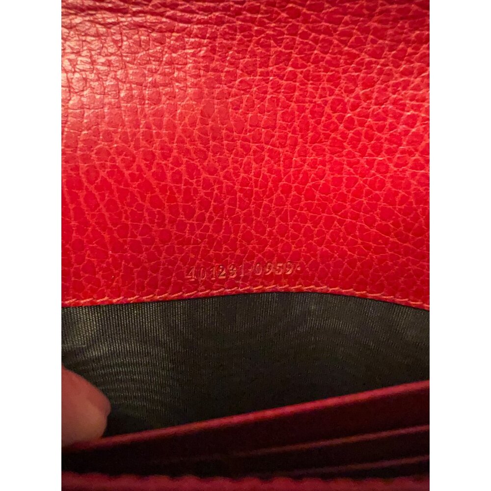 Gucci Dionysus Red Leather Crossbody Wallet With Chain Strap & Snake Buckle Deta - Picture 14 of 14